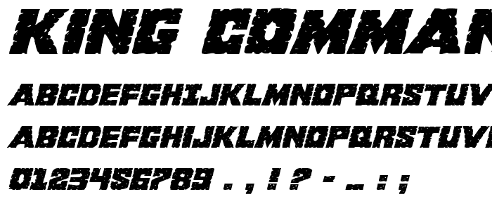 King Commando Expanded Italic font
